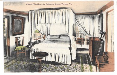 VA Mount Vernon George Washingtons Bedroom Vintage Foster & Reynolds Postcard