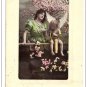 Valentine 1909 Pretty Girl and Cupid Cherub Roses Artchrom Serie 3036 Postcard