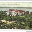 FL Palm Beach Whitehall H M Flagler Residence Valentine & Sons Postcard ca 1909