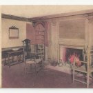 Stockbridge MA Mission House Parlor Albertype Hand-Colored Collotype Postcard
