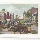 Montreal Canada Jacques Cartier Street Market Horse Drawn Carts Antique Postcard
