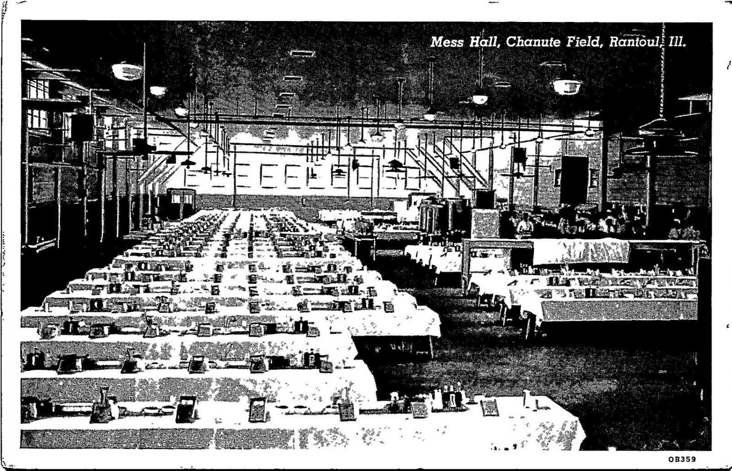 Vintage Mess Hall Chanute Field Rantoul Illinois Postcard Unposted