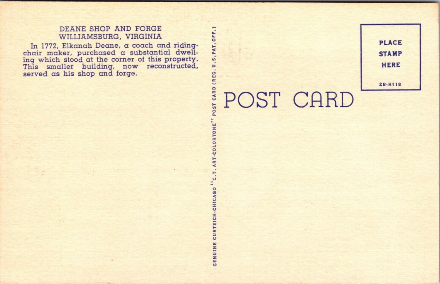 Wythe House Washington's Headquarters Williamsburg Virginia Postcard