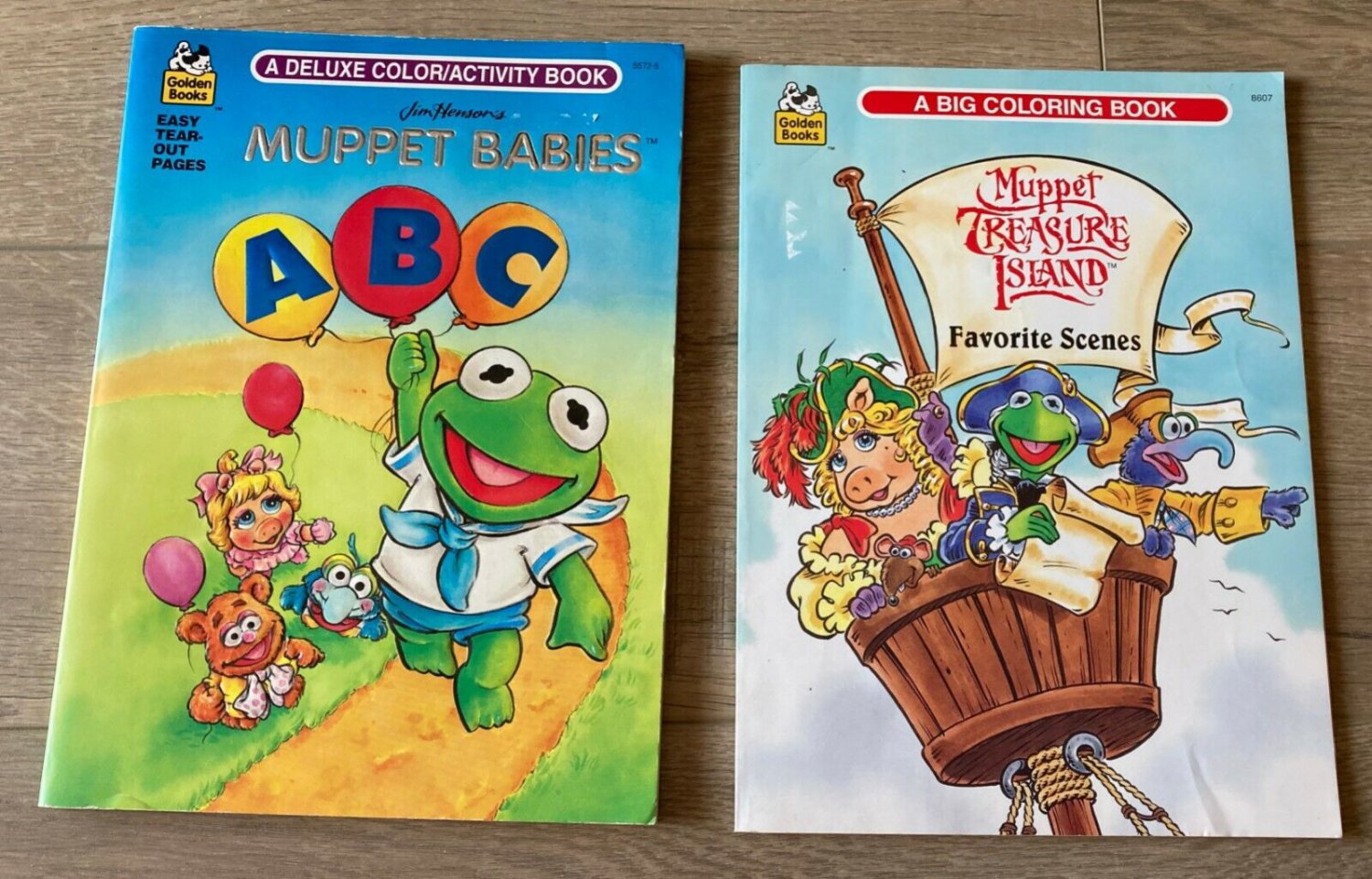 Vintage Muppet Treasure Island Big Coloring Book & Muppet Babies ABC