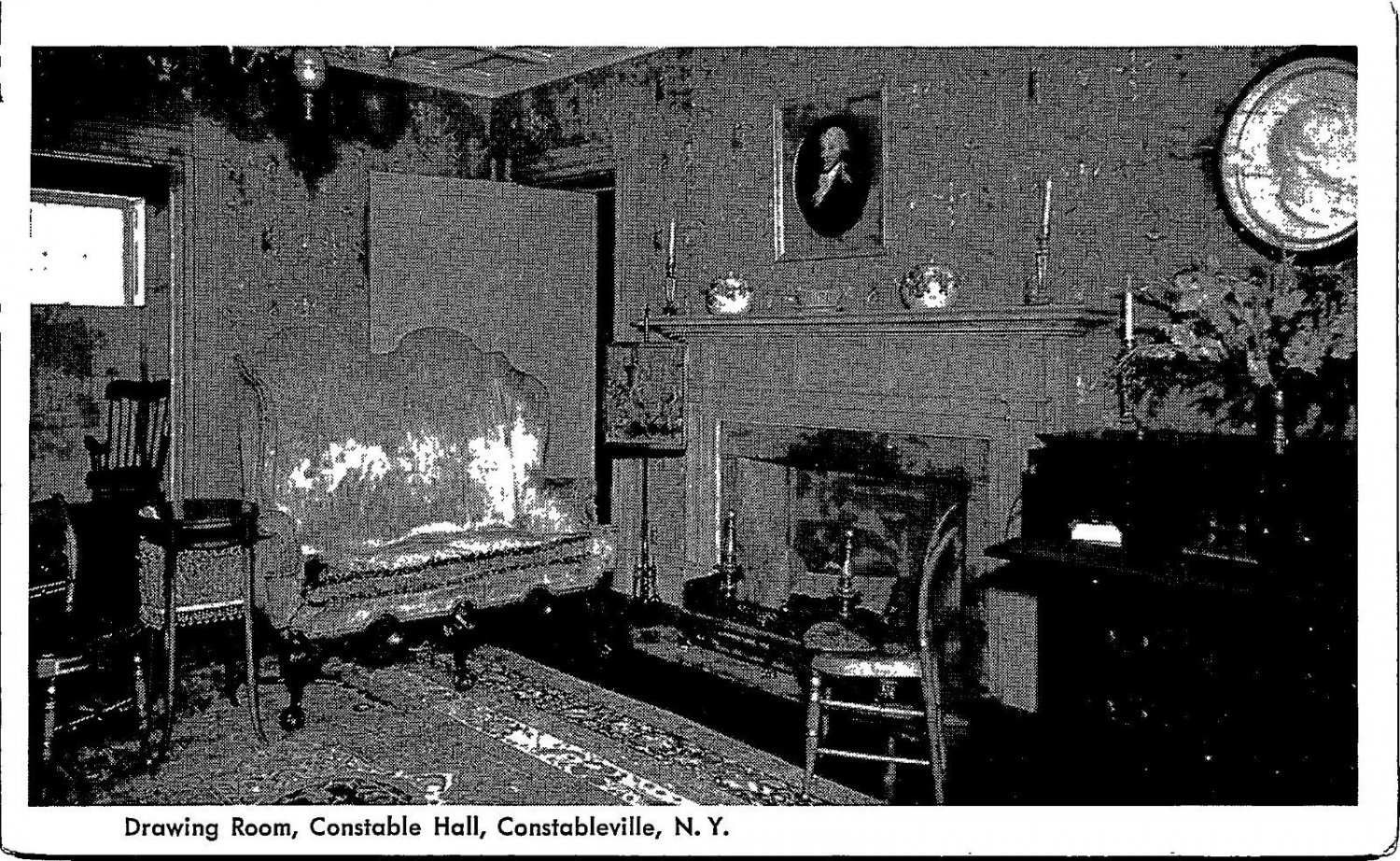 Vintage Drawing Room Constable Hall Constableville New York Postcard