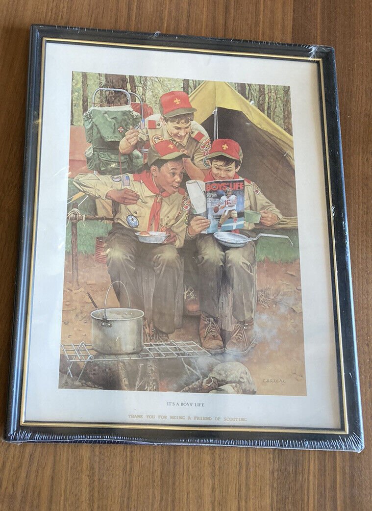 It's A Boys Life Boy Scouts Art Print By Artist Joseph Csatari Framed