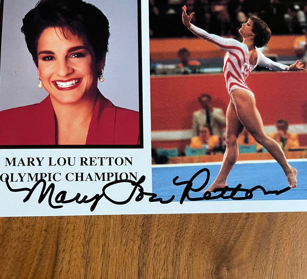 Mary Lou Retton Olympic Gymnast Signed Autographed Photo Postcard