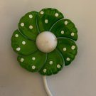 Green And White Polka Dot Flower Brooch Pin Green And White Polka Dot Flower Brooch Pin