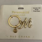 M Gold Tone Bag Charm Keychain Key Chain Personalite By Marina De Buchi
