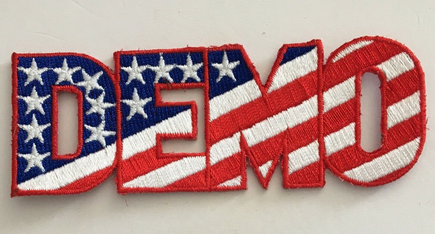 Demo Red White And Blue Patch Embroidered Badge