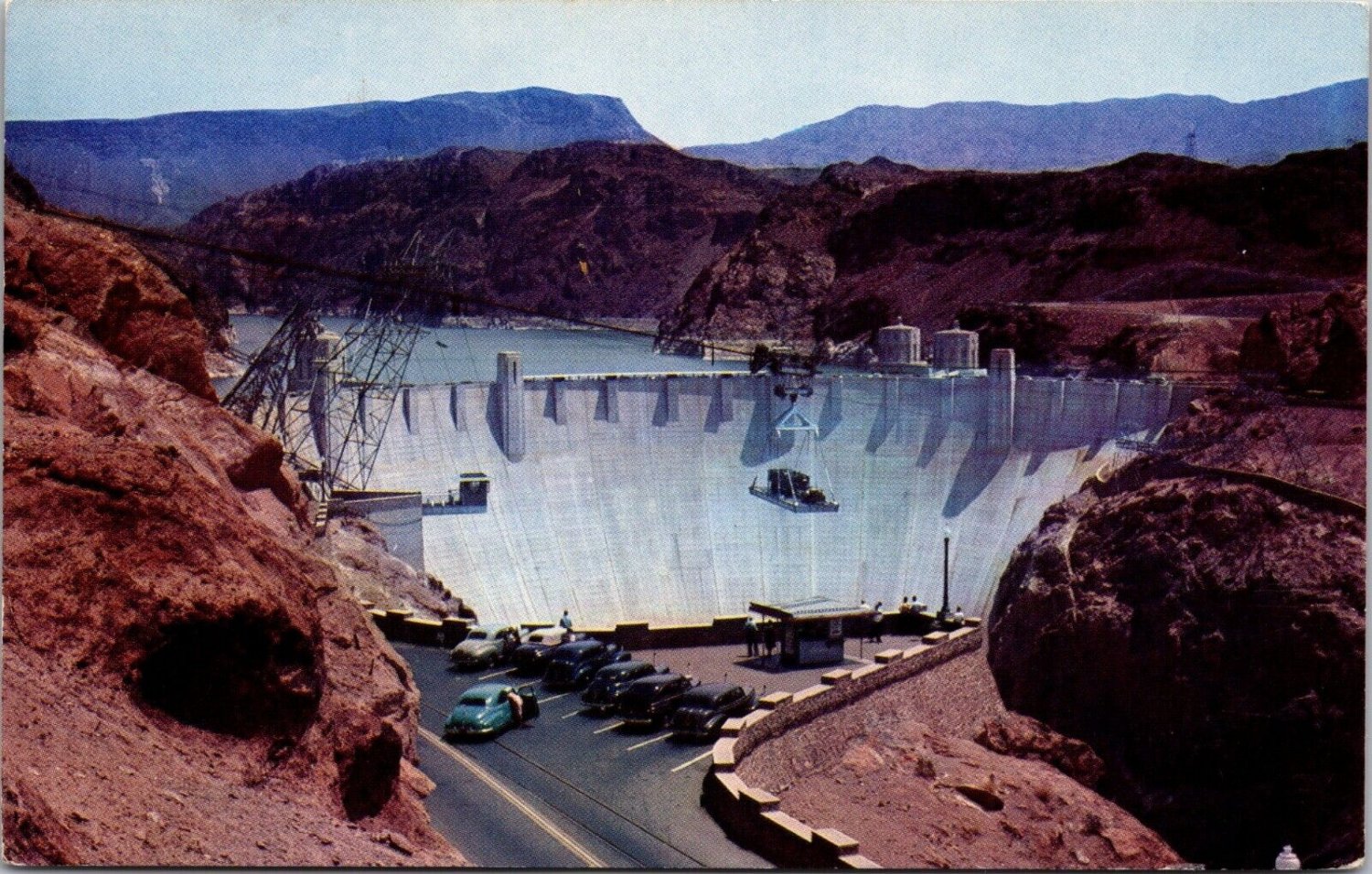 Hoover Dam &amp; Lake Mead Nevada Side Postcard Posted