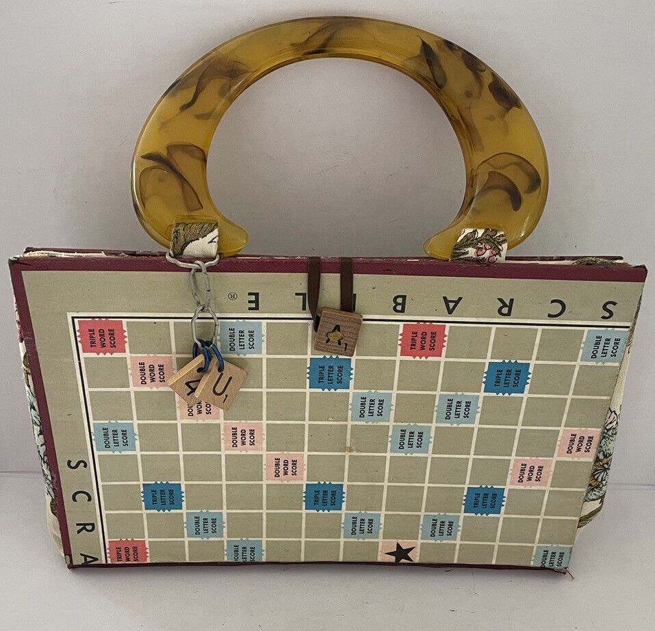 Handmade Scrabble Board Game Bag Purse