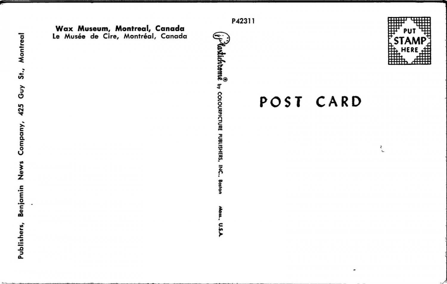 Wax Museum Montreal Canada Postcard