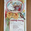 A Birthday Greeting Card Little Girl With Her Cat &Doll Tea Party Vintage 1909 A Birthday Greeting Card Little Girl With Her Cat &Doll Tea Party Vintage 1909
