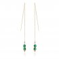 GOLDFILLED EMERALD  LONG CHAIN EARRINGS