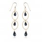 GOLDFILLED BLACK ONYX  LONG DROP  EARRINGS
