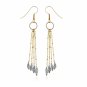 GOLDFILLED LABRODITE  LONG DANGLE EARRINGS
