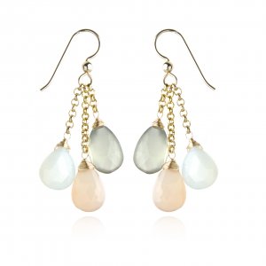 GOLDFILLED MOONSTONE DANGLEEARRINGS