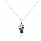 SWAROVSKI  GOLD FILLED JET NECKLACE.