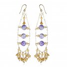 GOLD-FILLED AMETRINE & CITRINE LONG DROP  EARRINGS