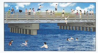 Cat's Meow Martha's Vineyard Jumping Off The Big Bridge (Oak Bluffs-Edgartown Line)  FREE SHIPPING
