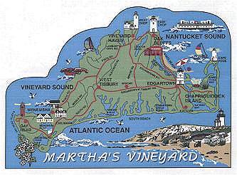 Cat's Meow Martha's Vineyard Map of Martha's Vineyard Island BRAND NEW Free Shipping