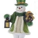 Kurt Adler Irish Snowman w/Lantern & Pot of Gold Ornament BRAND NEW Free Shipping