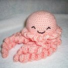 CUTE little crocheted jelly fish- peach