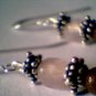 Genuine Rose Quartz, Purple Aventurine & Sterling Earrings