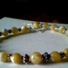 Genuine Golden Mother Of Pearl & Sterling Silver Bracelet