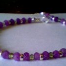 Genuine Lavender Jade, Peridot and Sterling Silver Bracelet
