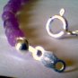 Genuine Lavender Jade, Peridot and Sterling Silver Bracelet