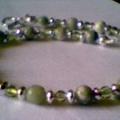 Genuine Peace Jade, Peridot and Sterling Silver Bracelet