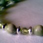 Genuine Peace Jade, Peridot and Sterling Silver Bracelet