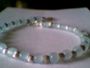 Genuine Amazonite and Sterling Silver Bracelet