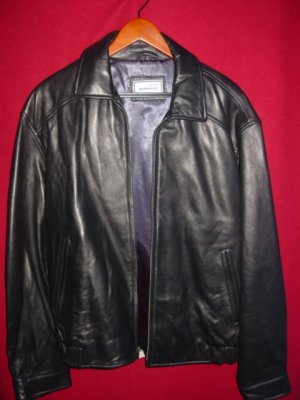 Mens Black 100% Genuine Leather Coat Jacket - New