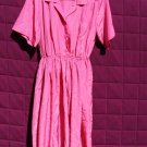 Pink Polyester Dress (8P) -1970s, 80s