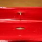 Red Accordion Purse w/ Metal Handle (Vintage) circa 1950's