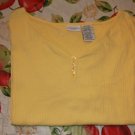 18W/20W White Stag Stretch Plus Yellow V-neck Short Sleeve T-shirt