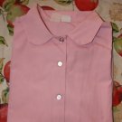 Large, Collared Pink (button down & 3/4 sleeves) Scrub