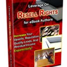 Leverage On Resell Rights for Ebook Authors