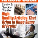 ARTICLE CASH High Quality Articles That Makes Money