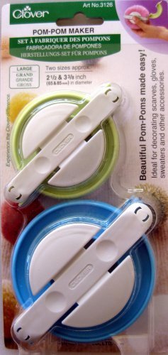 Pom-Pom Maker Set of Two 2 1/2 & 3 3/8 inch *Clover* -