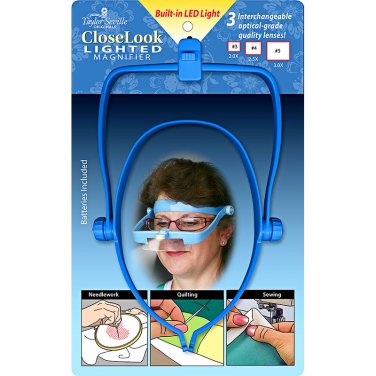 the hands-free triple lens magnifier Taylor Seville Closelook Lighted Magnifier