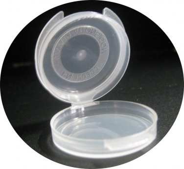 (100) Lacons 1/20 oz (0.05 oz) 1.4 gr - Round Hinged-Lid Plastic Sample/Cosmetic Containers