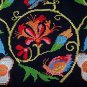 BLACK BABYDOLL BOHO FLARED SLEEVE FLORAL EMBROIDERY TOP