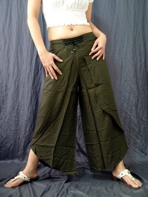 GREEN BELLYDANCE RAYON BOHO GYPSY GENIE HAREM PANTS