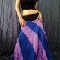 BLUE/PURPLE GYPSY BOHO TIE DYE DRAWSTRING LONG SKIRT