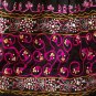 Black Gypsy Boho Tiered Pink Embroidery Sequins Drawstring Skirt