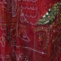 Red Viscose Gypsy Bohemian Ethnic Patchwork Sequins Drawstring Skirt